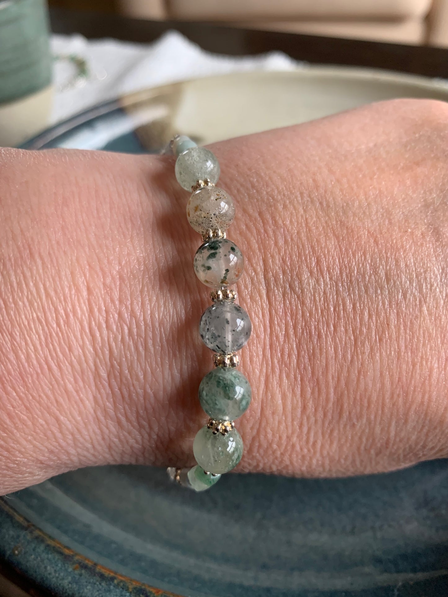 Gaia Bracelet - Green Phantom Quartz, Quartz, Amazonite