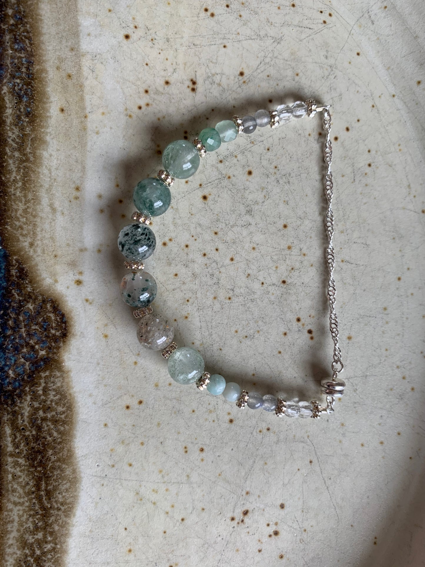 Gaia Bracelet - Green Phantom Quartz, Quartz, Amazonite