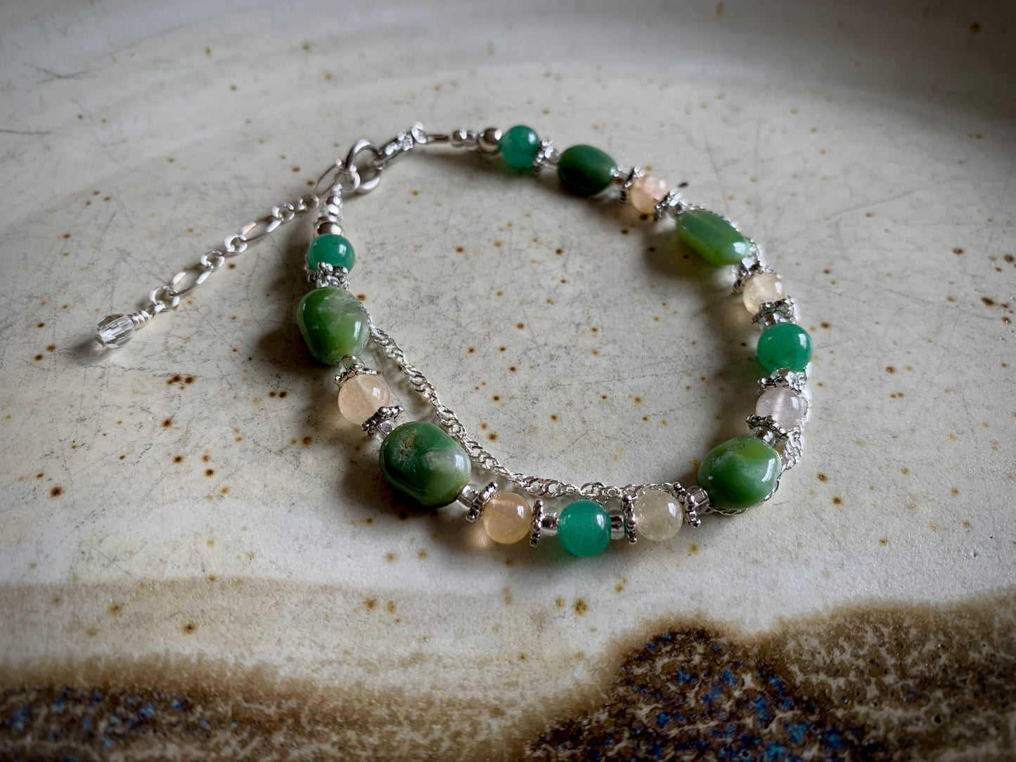 Kyrene Bracelet - Green Aventurine with Citrine and Green Garnet