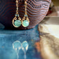 Unica Earrings - Gold Wirework with Faceted Aqua Chalcedony