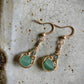 Unica Earrings - Gold Wirework with Faceted Aqua Chalcedony