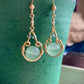 Unica Earrings - Gold Wirework with Faceted Aqua Chalcedony