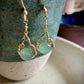 Unica Earrings - Gold Wirework with Faceted Aqua Chalcedony