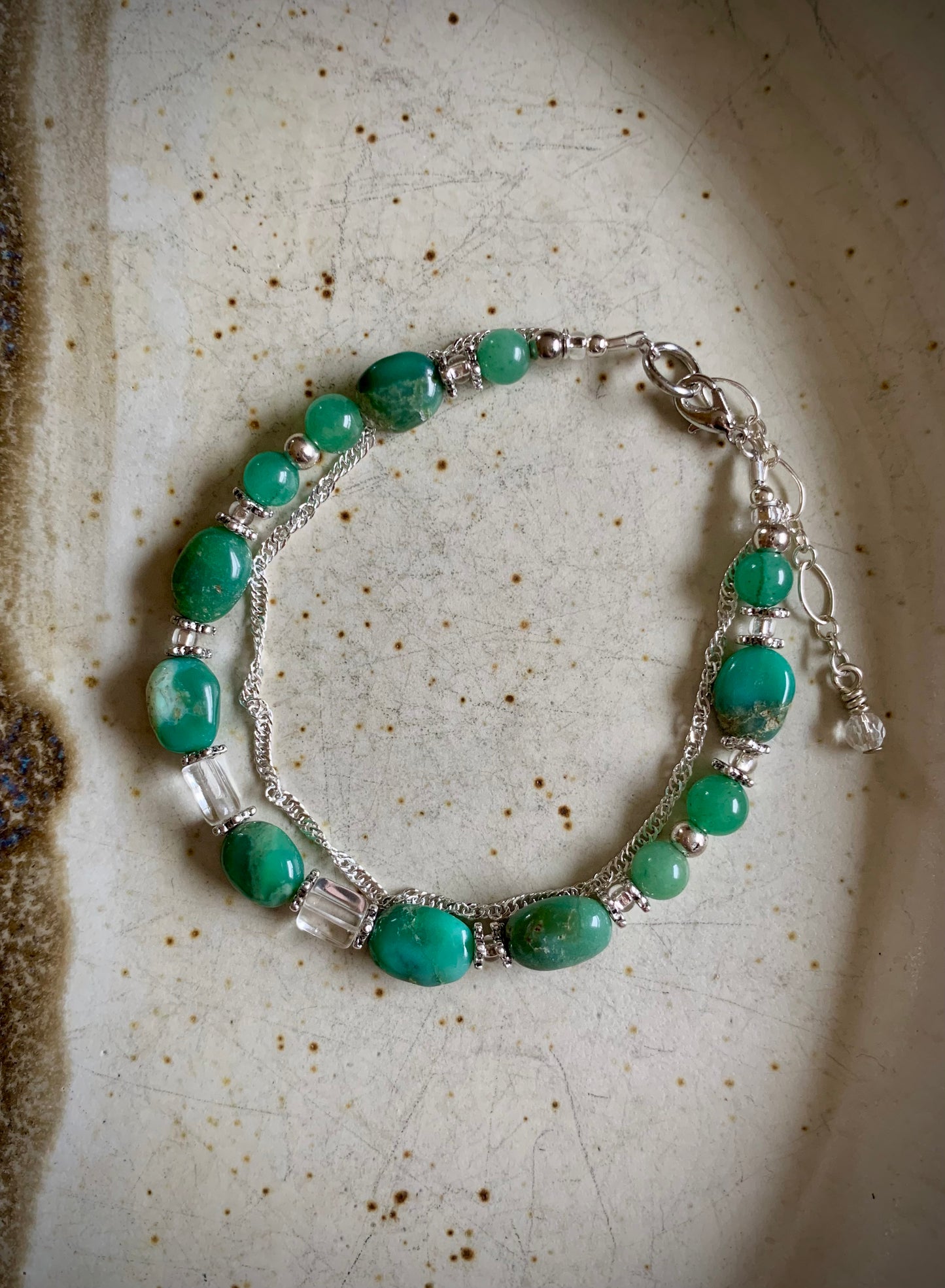 Eluna Bracelet - Green Aventurine and Quartz