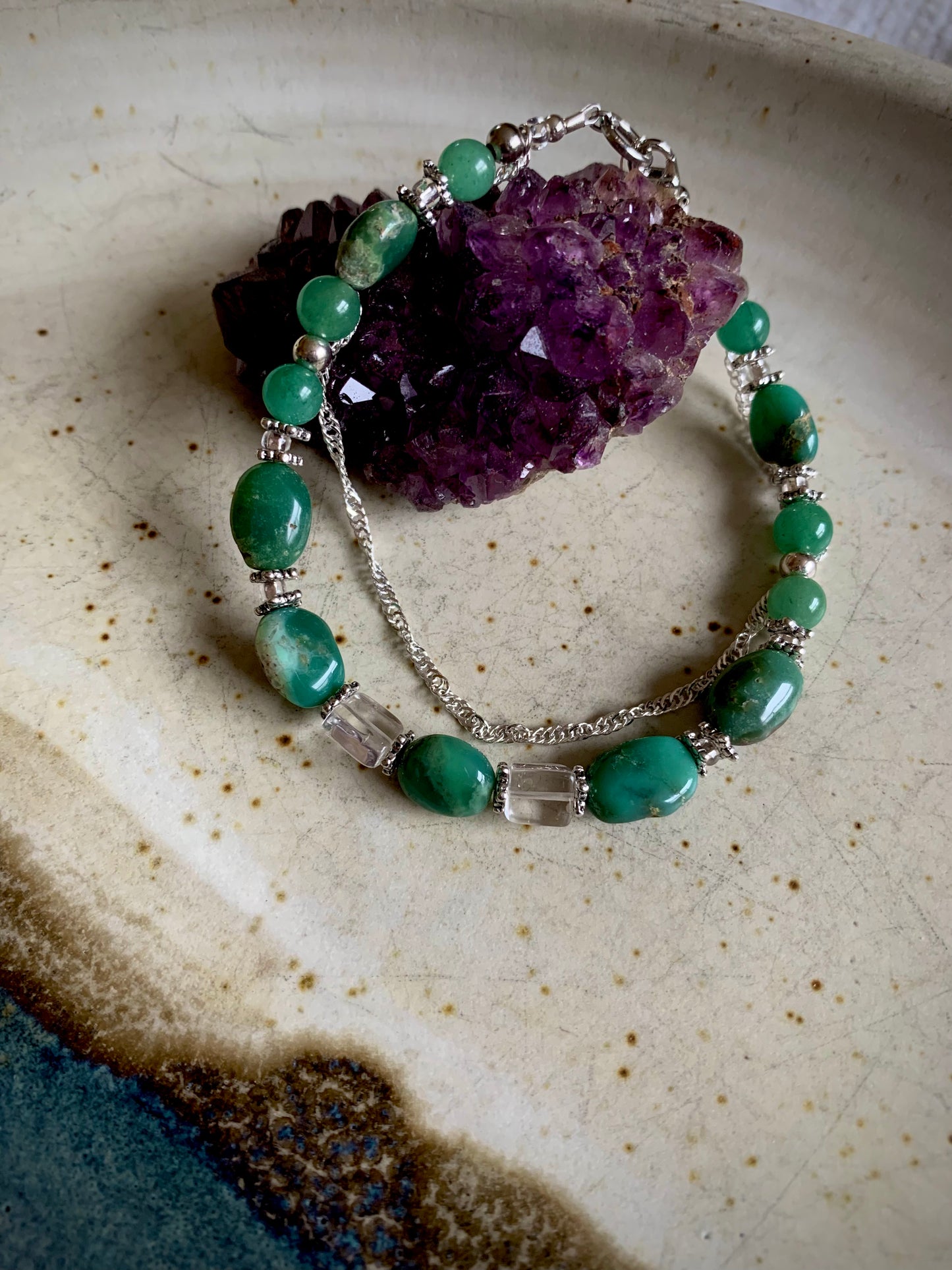 Eluna Bracelet - Green Aventurine and Quartz