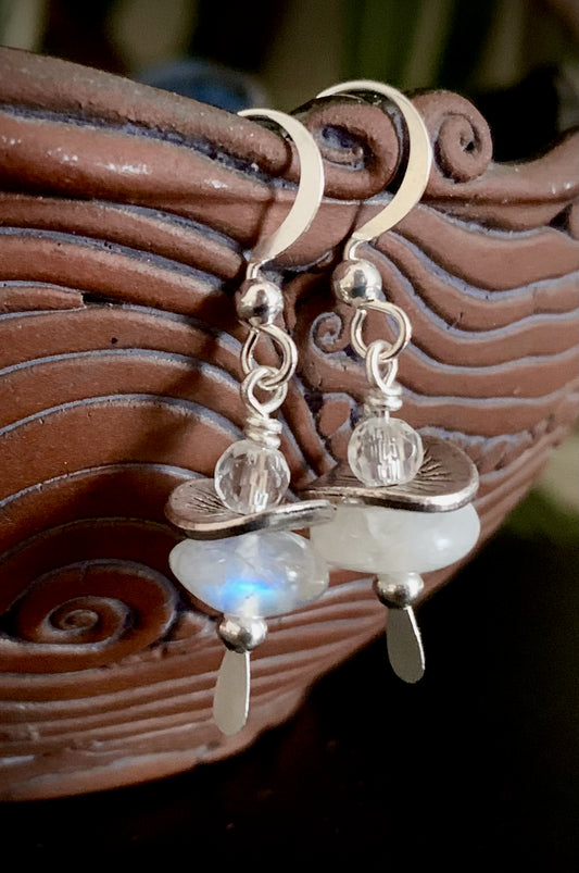 Luminoso Earrings - Moonstone and Quartz