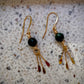 Morea Earrings - Ziosite and Gold Dangles