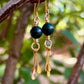 Morea Earrings - Ziosite and Gold Dangles