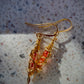 Hesperia Earrings - Gold Wire Wrapped Pink Crystal