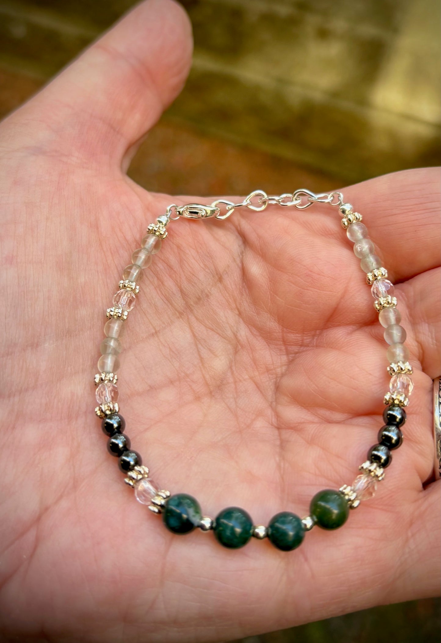 Alsea Bracelet - Fancy Jasper, Quartz, Hematite, Fluorite