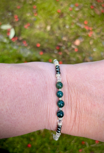 Alsea Bracelet - Fancy Jasper, Quartz, Hematite, Fluorite