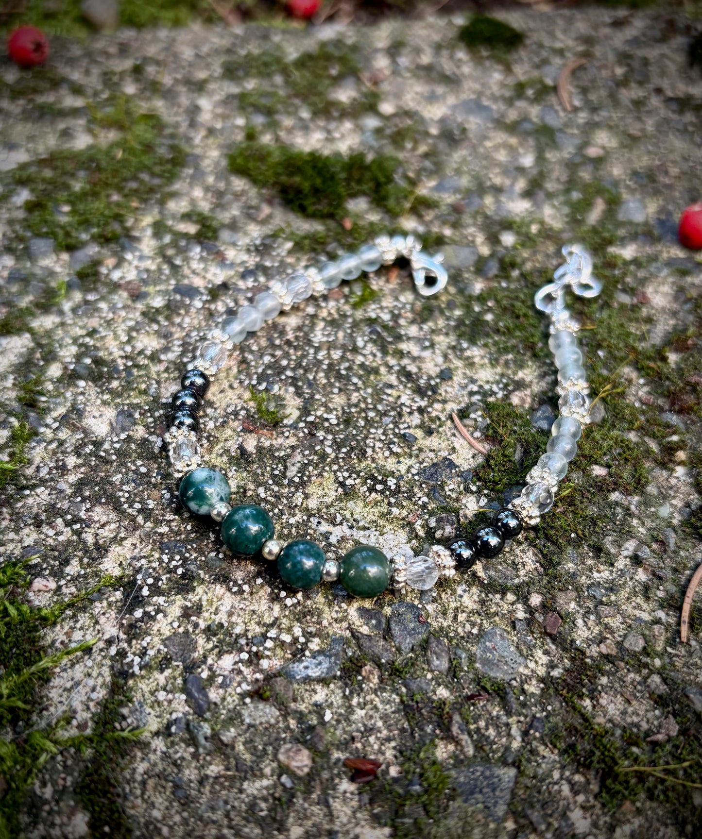 Alsea Bracelet - Fancy Jasper, Quartz, Hematite, Fluorite