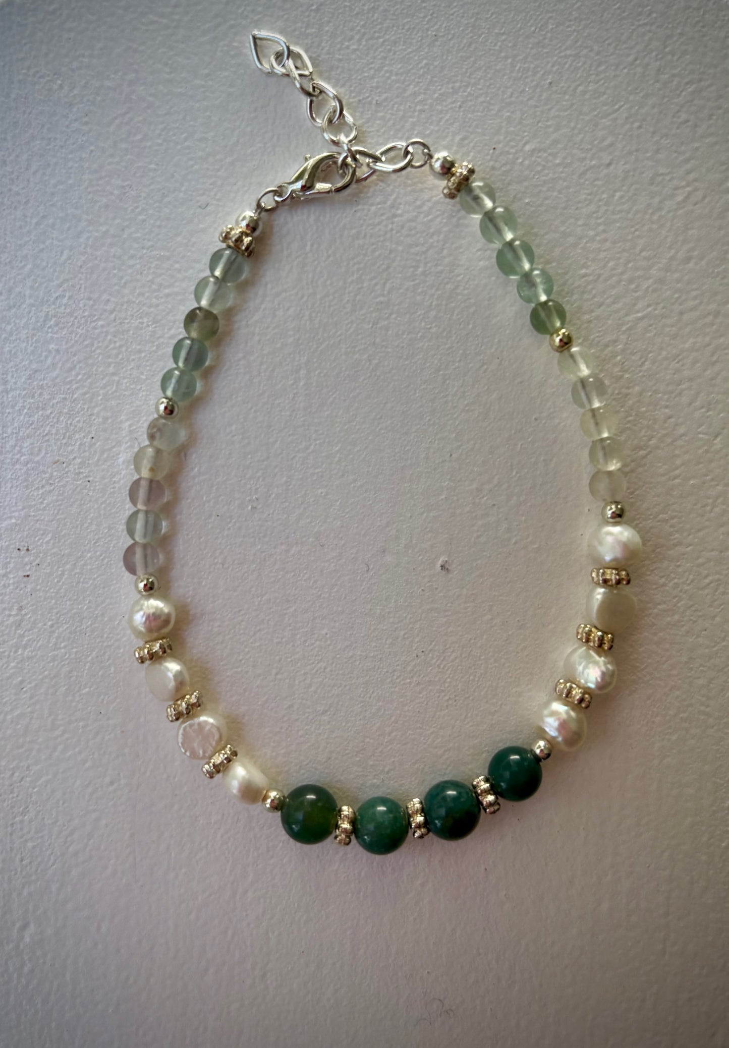 Galatea Bracelet - Fancy Jasper, Pearls, Fluorite