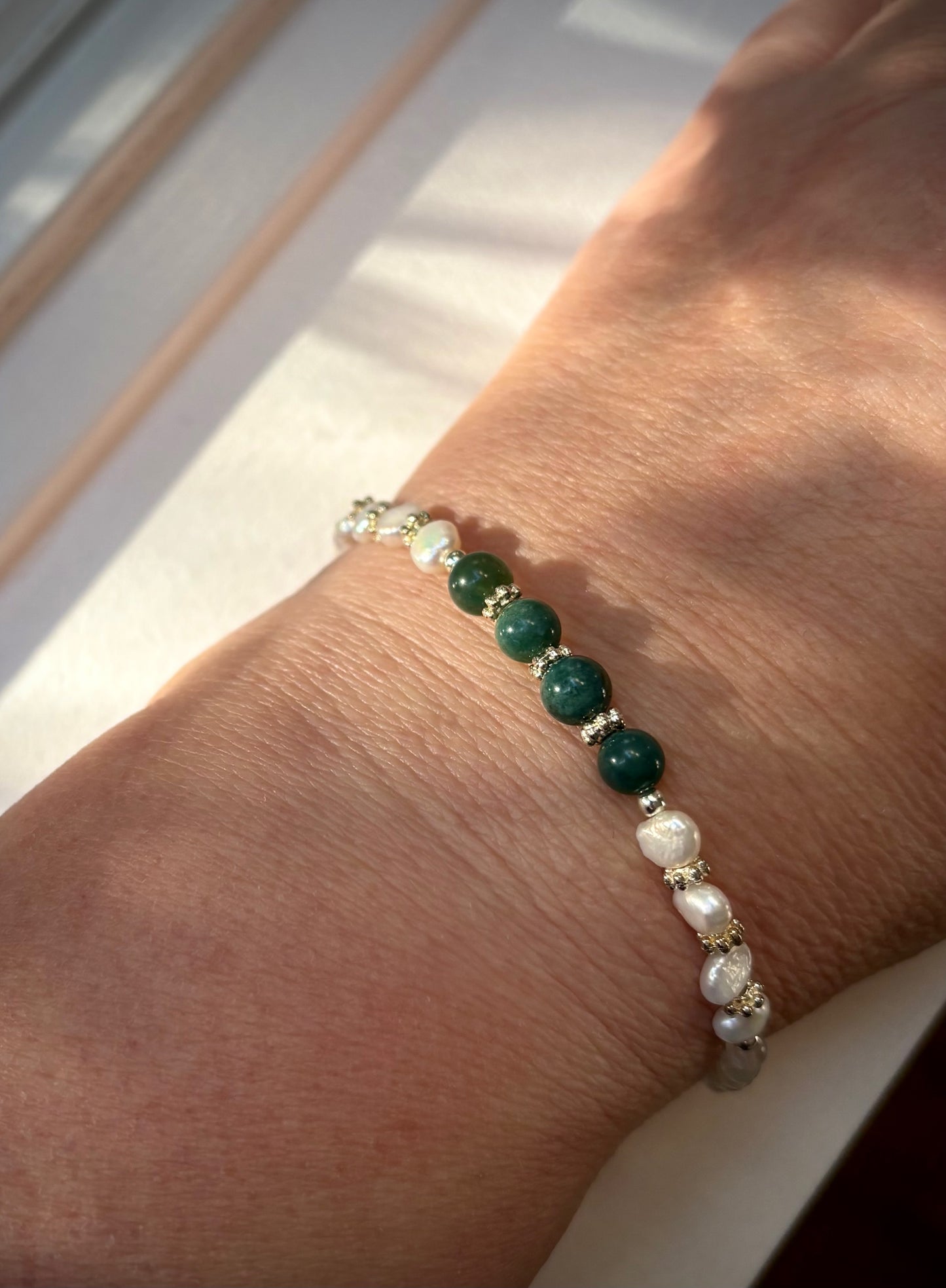 Galatea Bracelet - Fancy Jasper, Pearls, Fluorite