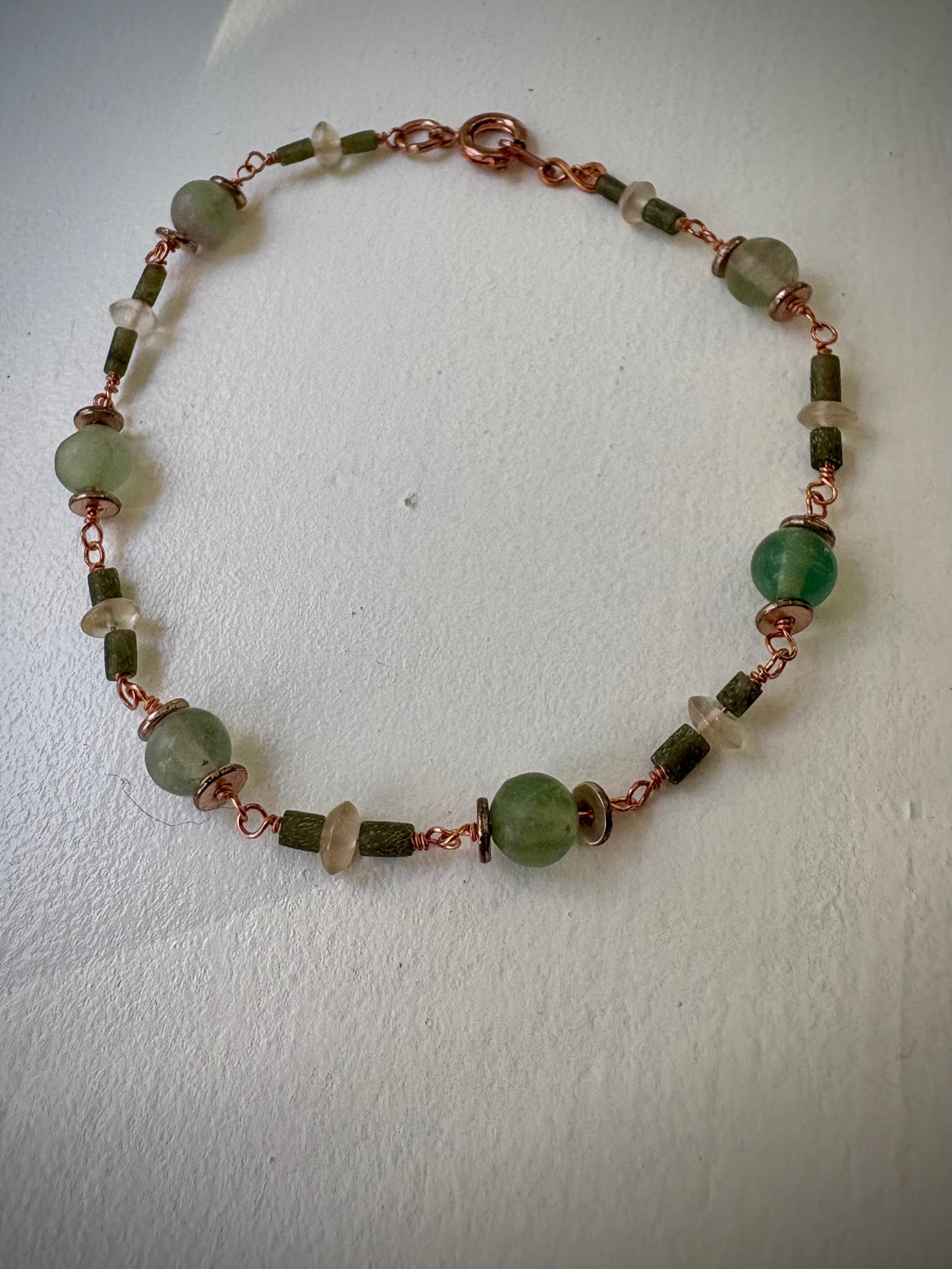 Ptelea Bracelet - Fluorite, Misty Quartz, and Jade