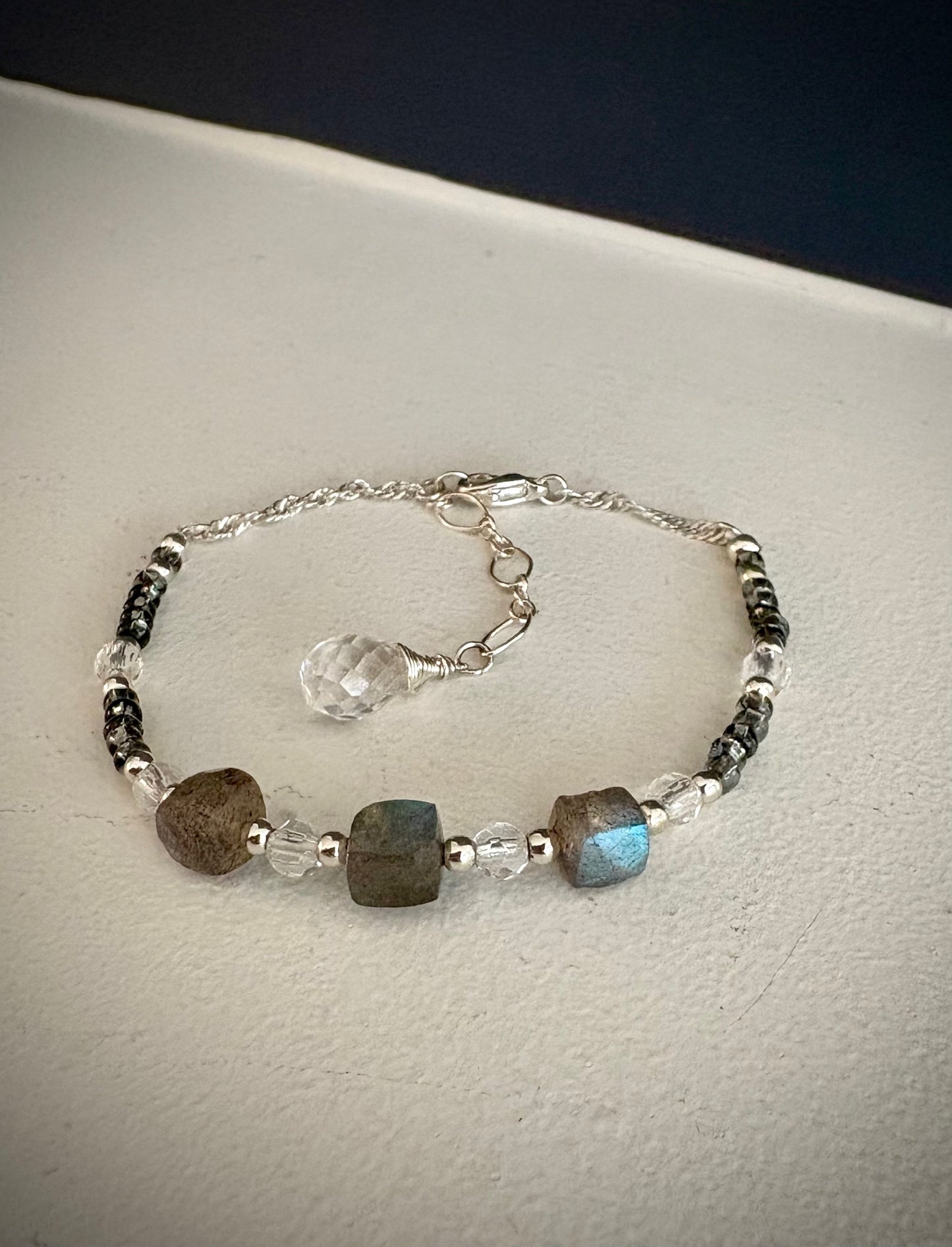 Zephyrus Bracelet - Labradorite, Quartz, Swarovski Crystal