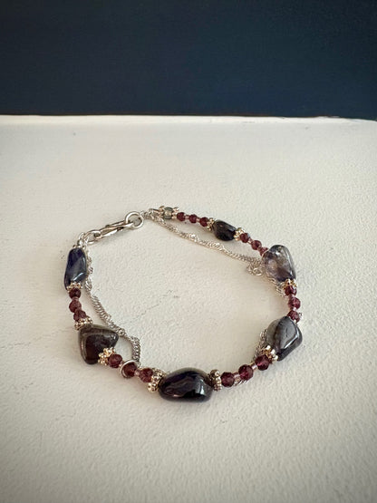 Ione Bracelet - Iolite, Purple Crystal