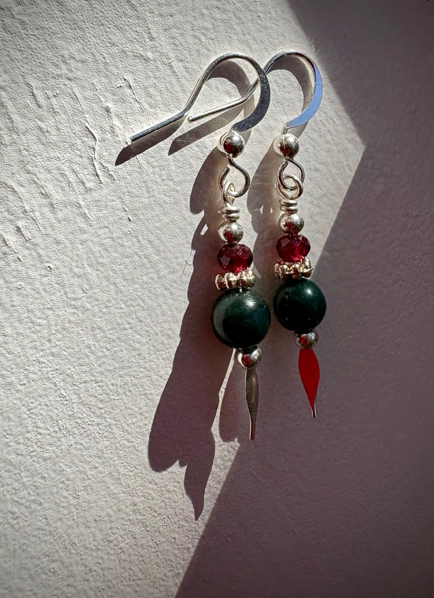 Acebo Earrings - Fancy Jasper and Garnet