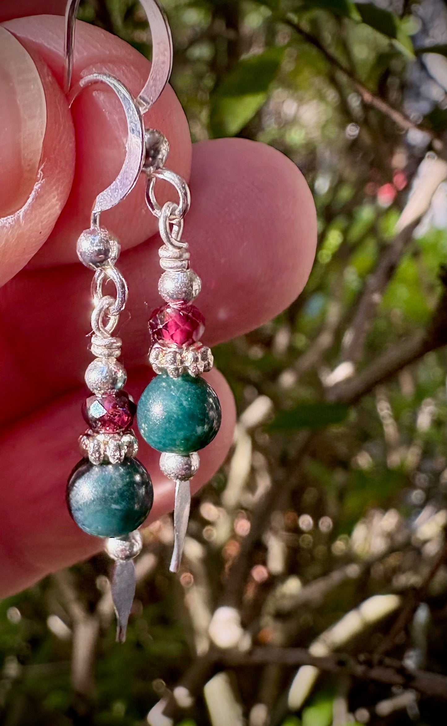 Acebo Earrings - Fancy Jasper and Garnet