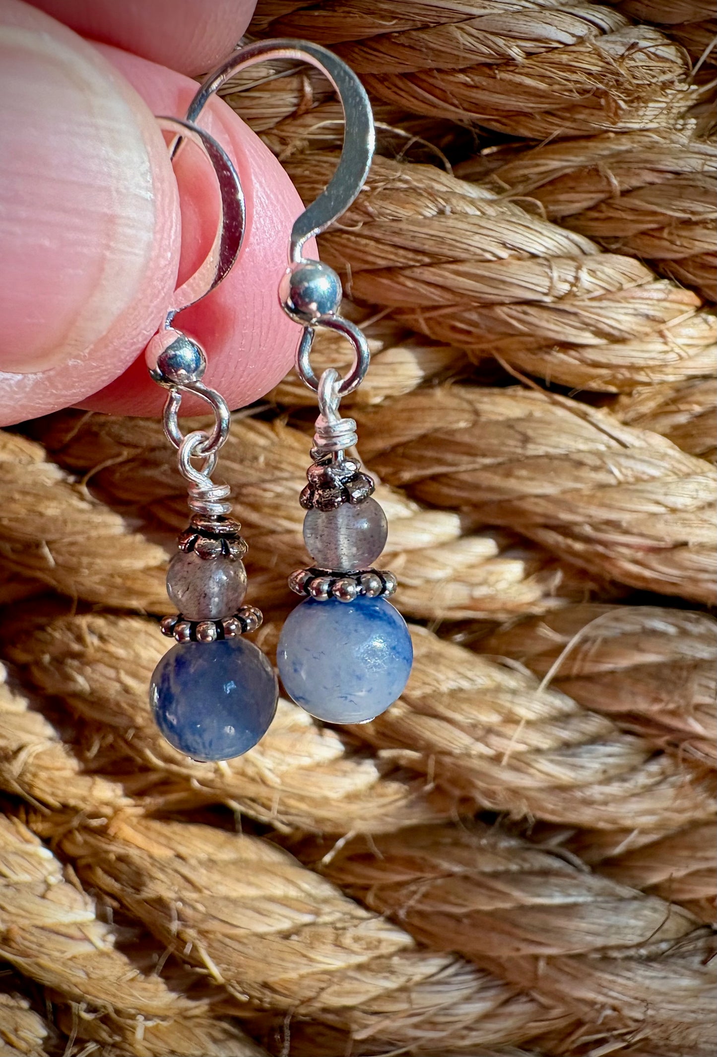 Paloma Earrings - Blue Aventurine and Labradorite