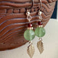 Ibis Earrings - Faceted Aqua Chalcedony and Garnet