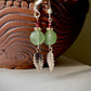 Ibis Earrings - Faceted Aqua Chalcedony and Garnet