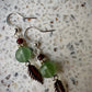 Ibis Earrings - Faceted Aqua Chalcedony and Garnet