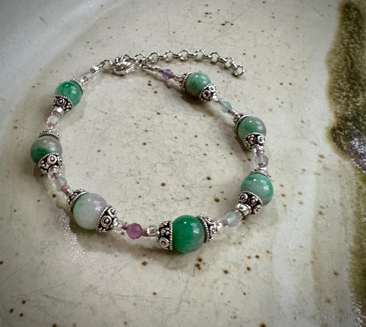 Lunessa Bracelet - Fluorite and Faceted Fluorite
