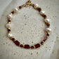 Sylphira Bracelet - Faceted Garnet and Freshwater Pearls