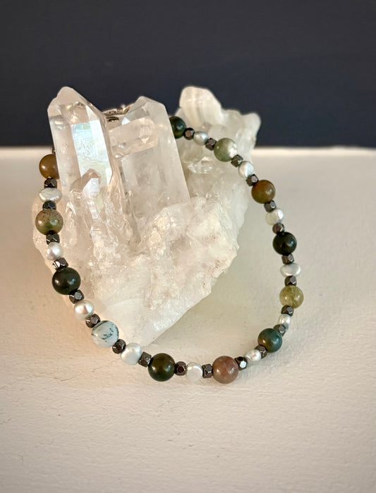 Feywyn Bracelet - Fancy Jasper and Pearl
