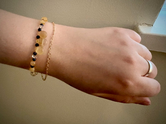 Mistral Bracelet - Citrine and Crystal