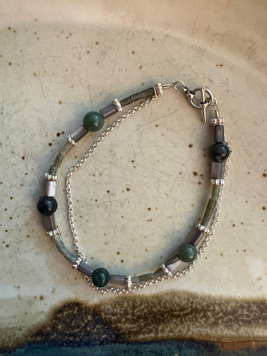 Cascadia Bracelet - Jade, Abalone