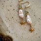 Brillante Earrings - Biwa Freshwater Pearls and Prehnite
