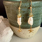 Brillante Earrings - Biwa Freshwater Pearls and Prehnite