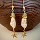 Brillante Earrings - Biwa Freshwater Pearls and Prehnite