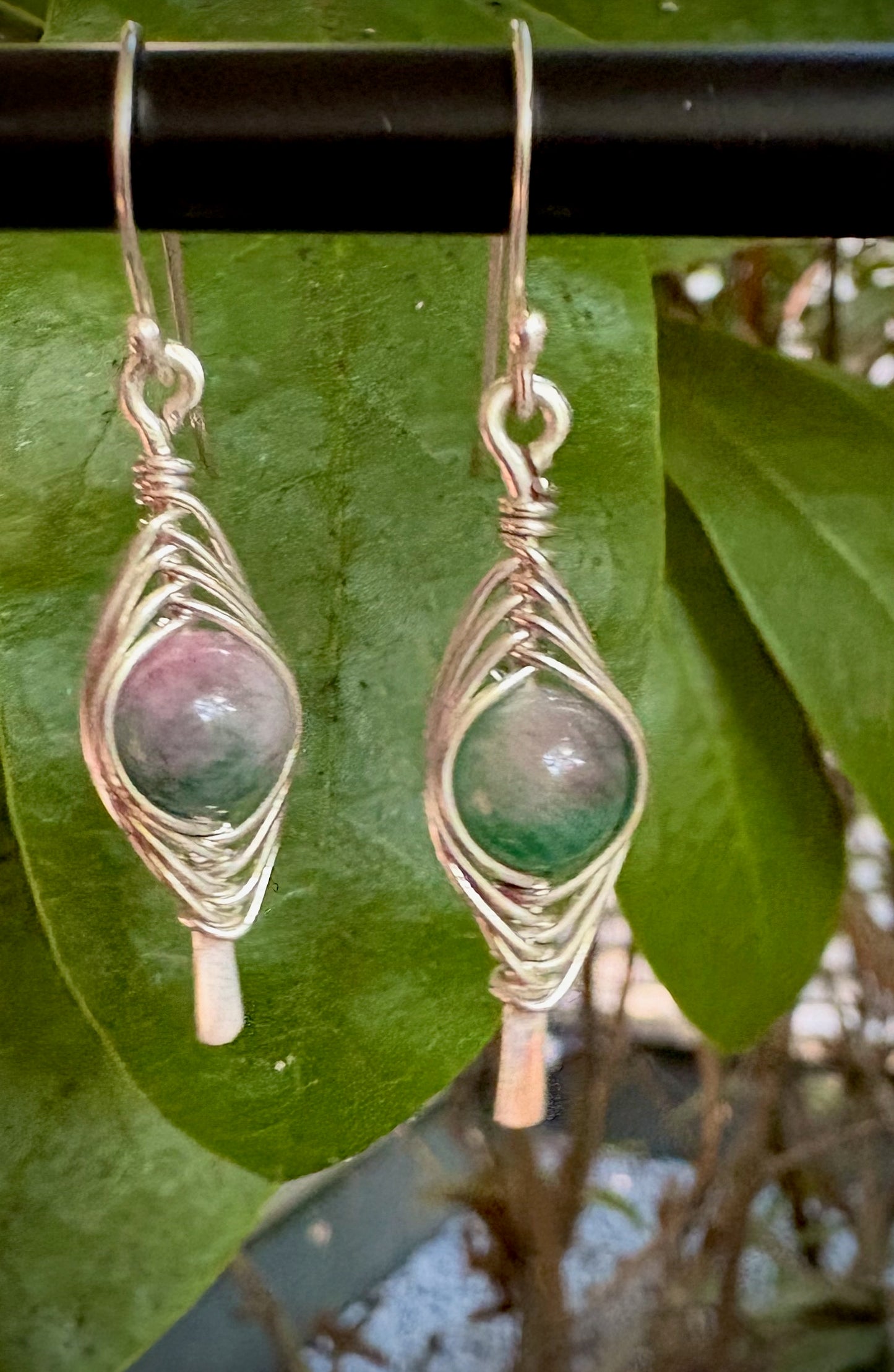Emocionante Earrings - Purple and Green Fluorite