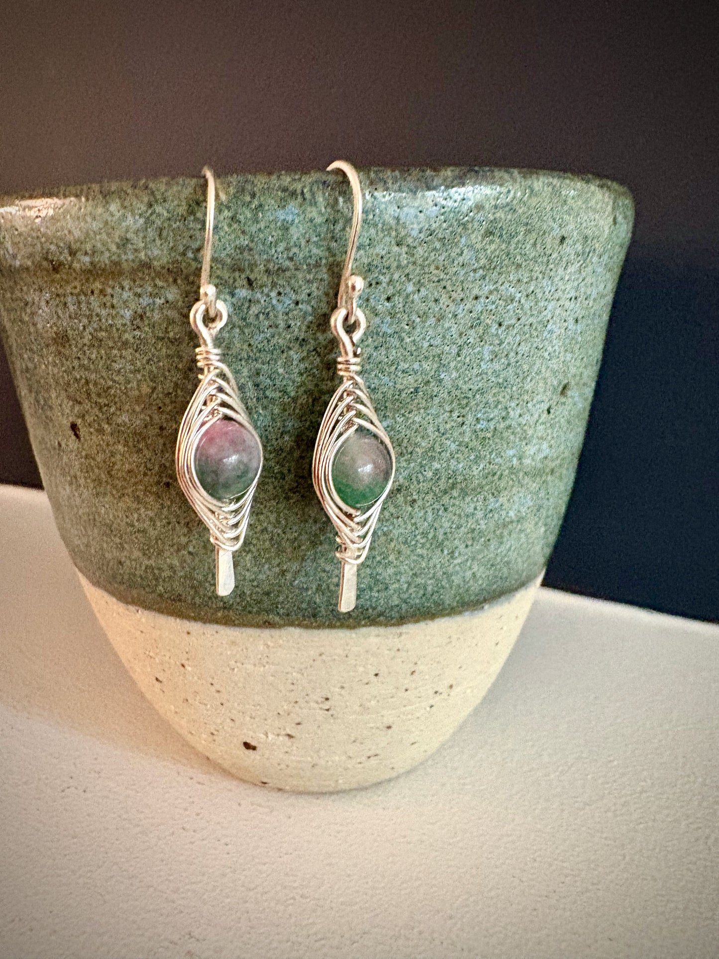 Emocionante Earrings - Purple and Green Fluorite