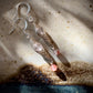 Sobresaliente Earrings - Rose Quartz and Cherry Quartz Herringbone Wrap