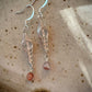 Sobresaliente Earrings - Rose Quartz and Cherry Quartz Herringbone Wrap