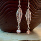 Sobresaliente Earrings - Rose Quartz and Cherry Quartz Herringbone Wrap