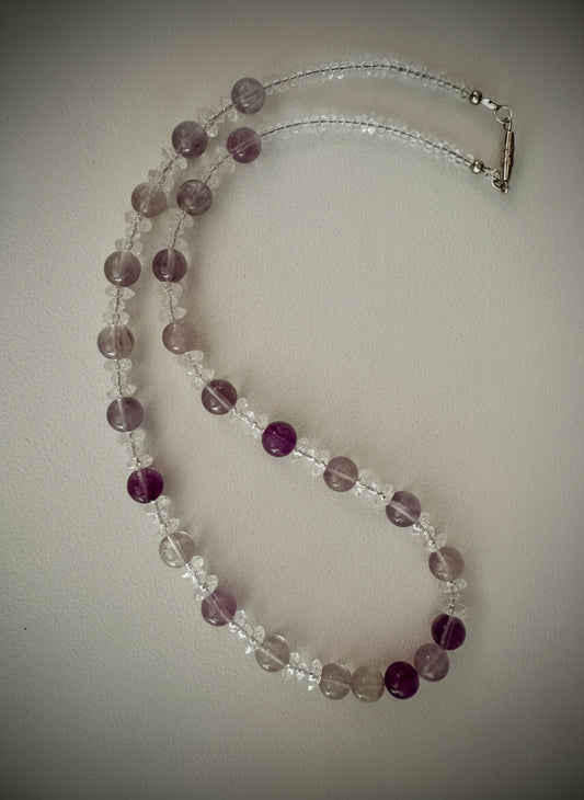 Aella Necklace - Fluorite and Vintage Glass