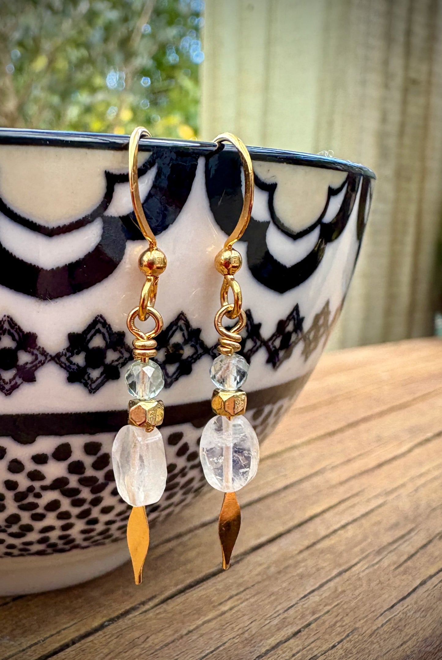 Compasión Earrings - Moonstone and Fluorite