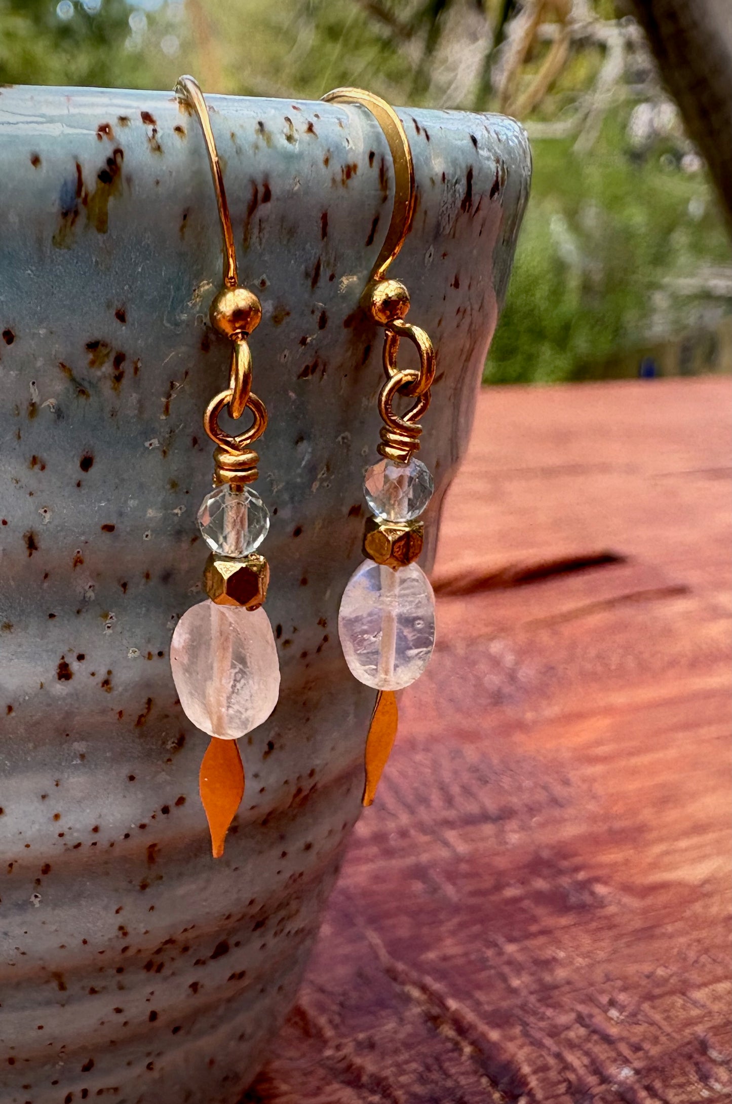 Compasión Earrings - Moonstone and Fluorite