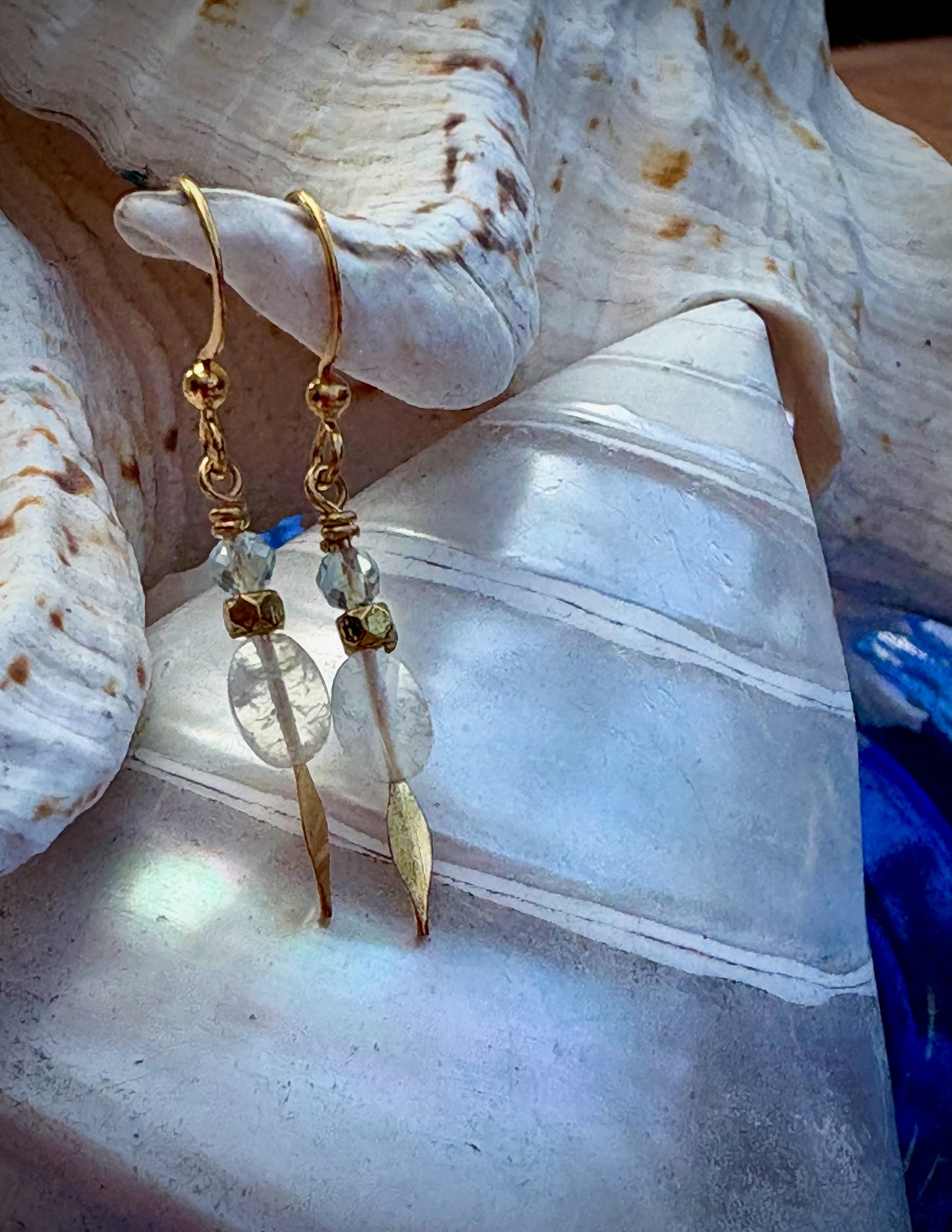 Compasión Earrings - Moonstone and Fluorite