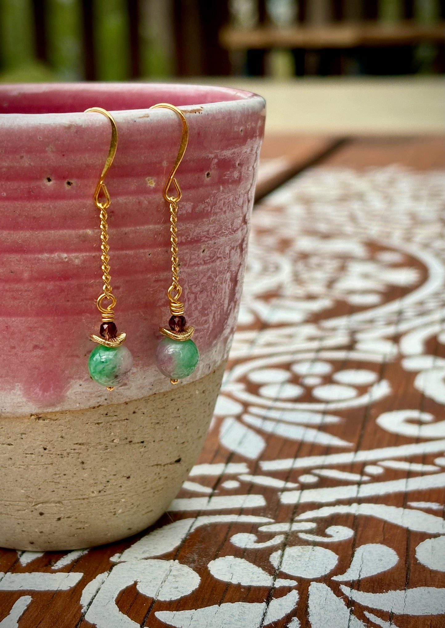 Estupenda Earrings - Fluorite and Crystal Drops