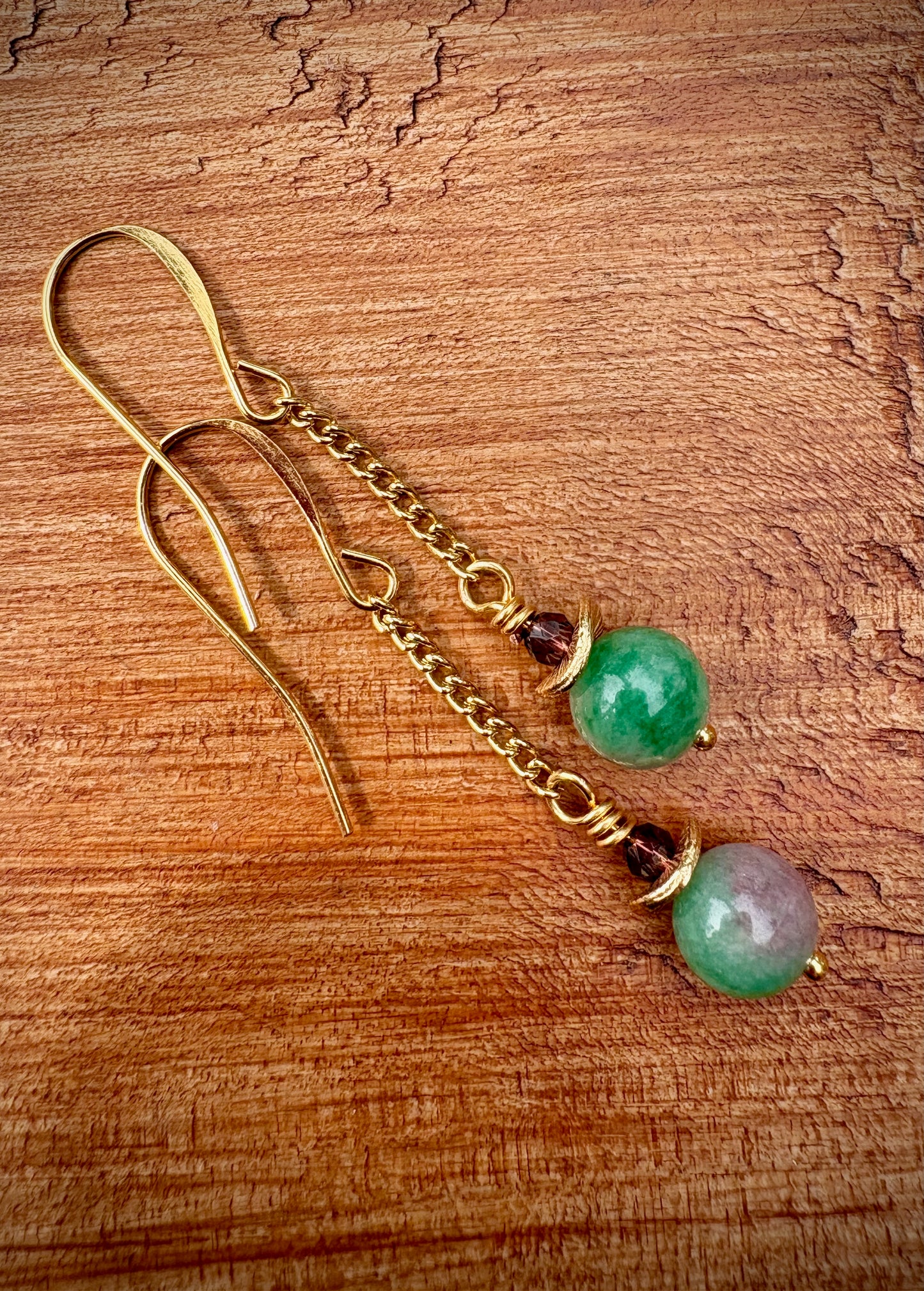 Estupenda Earrings - Fluorite and Crystal Drops