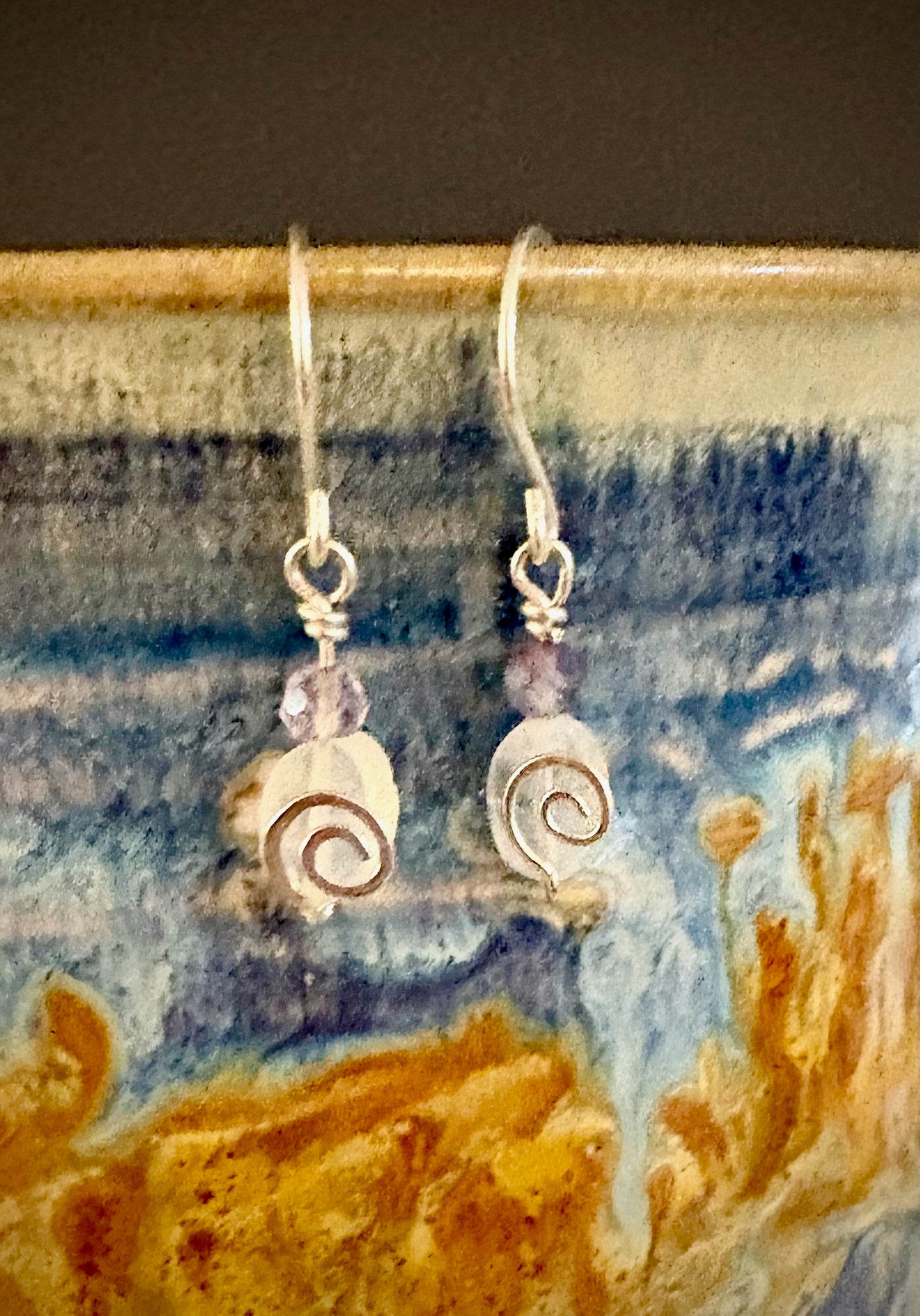 Espiral Earrings- Moonstone and Fluorite