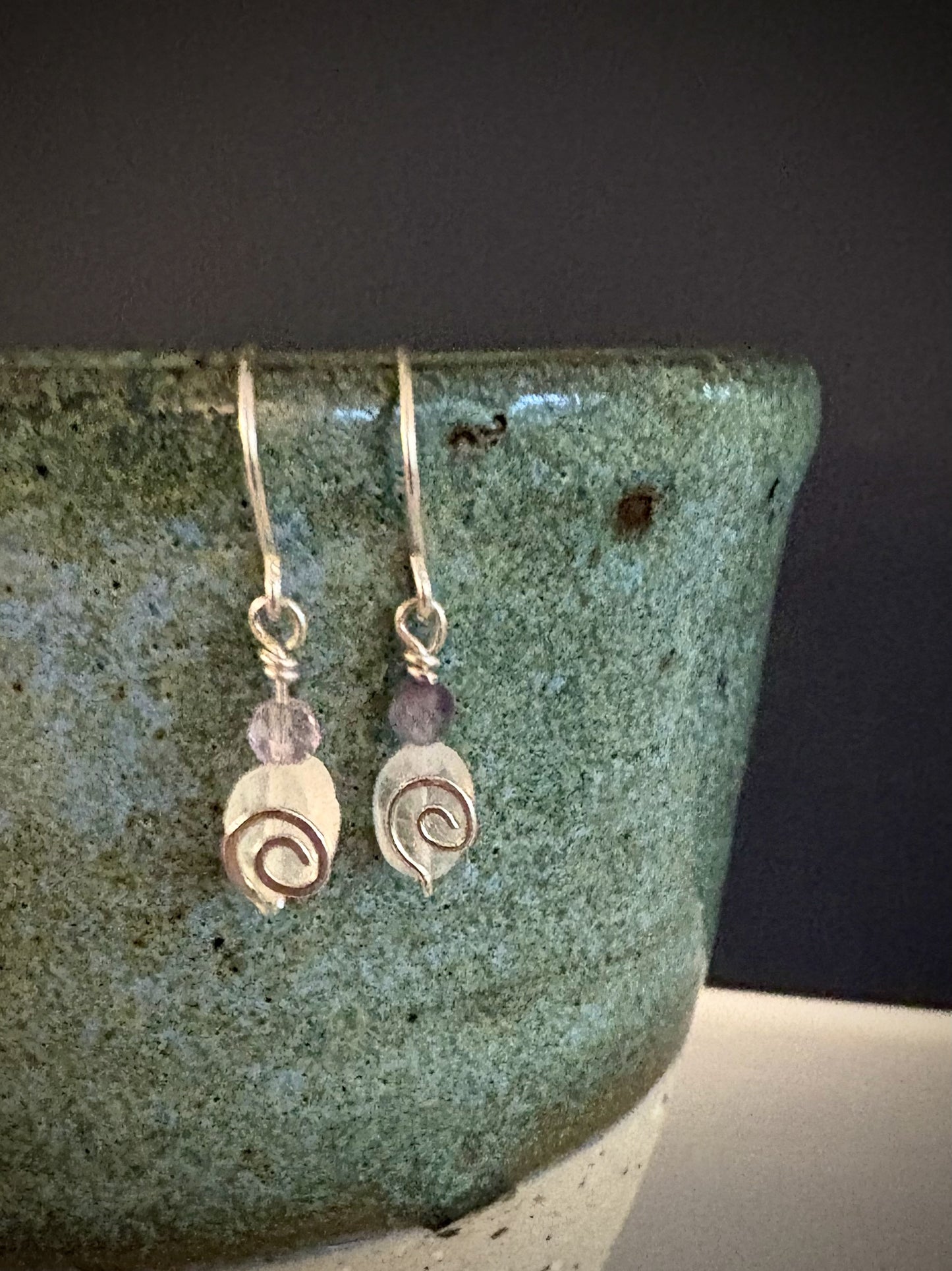 Espiral Earrings- Moonstone and Fluorite