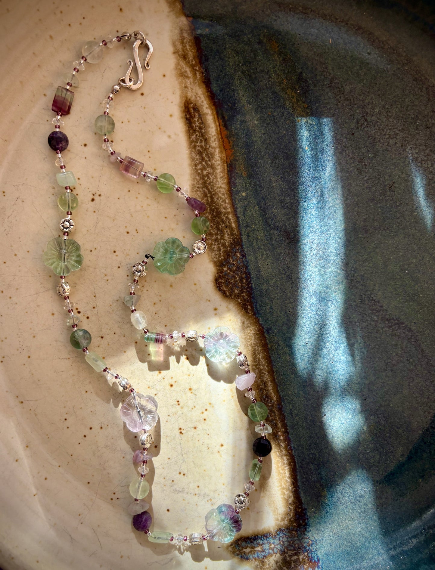 Fluora Necklace - Faceted and Carved Fluorite