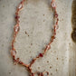 Illyra Bracelet - Copper Herringbone Wrapped Rose Quartz and Crystal